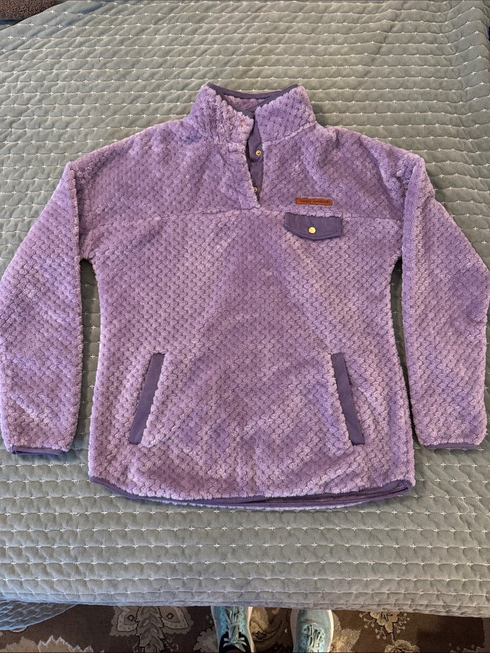 Simply Southern Quarter-Snap Pullover - Lavender